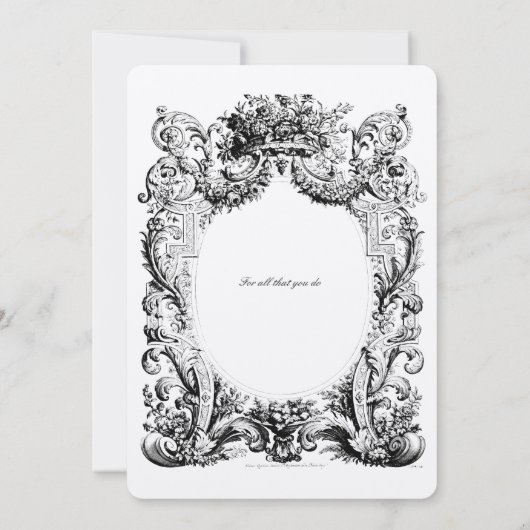 Baroque Rococo Hartelijk dank voor Sjabloon credit (Achterkant)