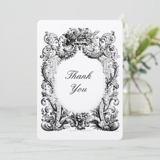 Baroque Rococo Hartelijk dank voor Sjabloon credit (Staand voorkant)