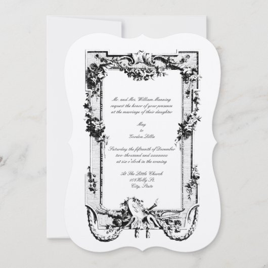  Baroque Rococo Lijst met hart Kaart (Voorkant)