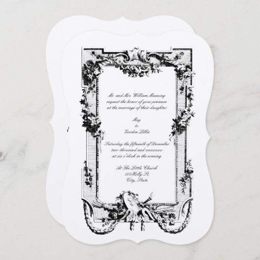  Baroque Rococo Lijst met hart Kaart (Voorkant / Achterkant)