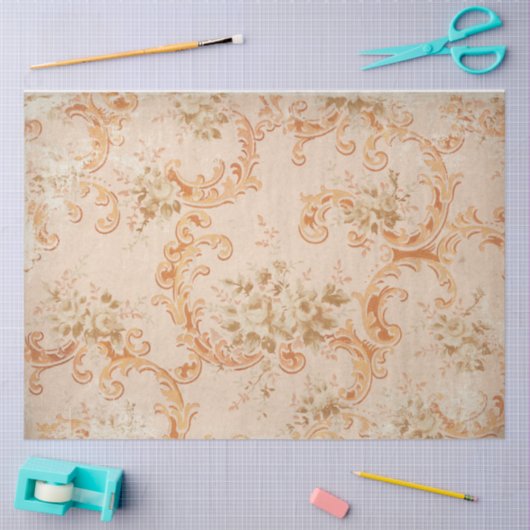 Baroque Rococo Peach-ontkoppeling Tissuepapier (Craft)