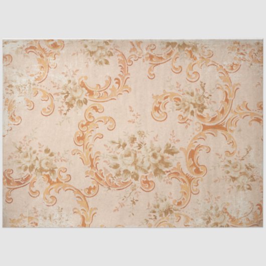 Baroque Rococo Peach-ontkoppeling Tissuepapier (Voorkant)