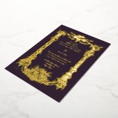 Baroque Rococo Pedestal Lijst Wedding Folie Uitnodiging (Gedraaid)