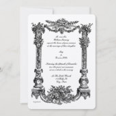  Baroque Rococo Pedestal Lijst Wedding Kaart (Voorkant)