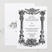  Baroque Rococo Pedestal Lijst Wedding Kaart (Voorkant / Achterkant)