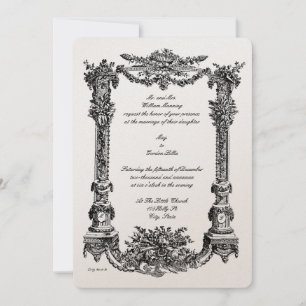 Baroque Rococo Pedestal Lijst Wedding Kaart