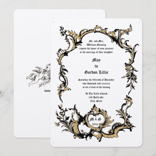 Baroque Rococo Rocaille 18th Century Frame Border Kaart (Voorkant / Achterkant)