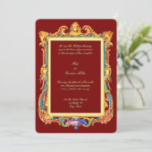 Baroque Rococo Rocaille Louis XV Frame Wedding Kaart (Staand voorkant)