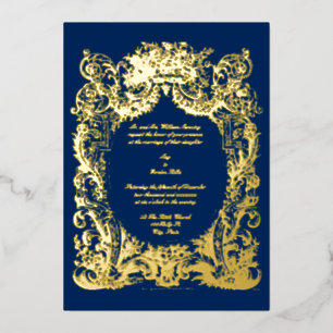 Baroque Rococo Wedding Folie Uitnodiging