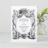 Baroque Rococo Wedding Invitation Sjabloon Kaart (Staand voorkant)