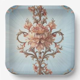 Baroque Rose  Paper Plate Papieren Bordje