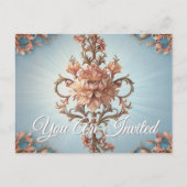 Baroque Rose  Uitnodiging Briefkaart (Voorkant)
