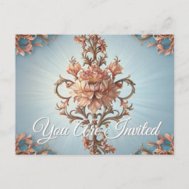 Baroque Rose  Uitnodiging Briefkaart