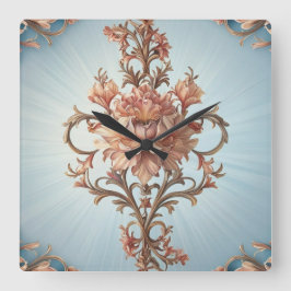 Baroque Rose Vierkante Klok