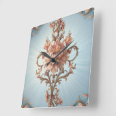 Baroque Rose Vierkante Klok (Hoek)