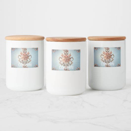 Baroque Rose  Voedselcontainer Etiket (Flessen)