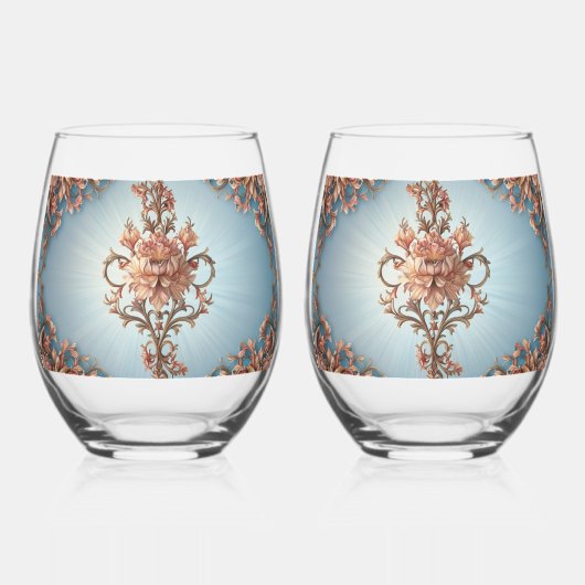 Baroque Rose Wijnglas Zonder Voet (Voorkant)