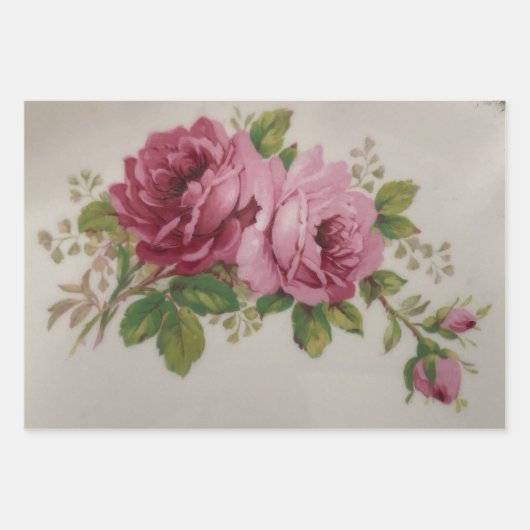 Baroque Rose  Wrapping Paper Flat Sheet Set of 3 (Voorkant 2)