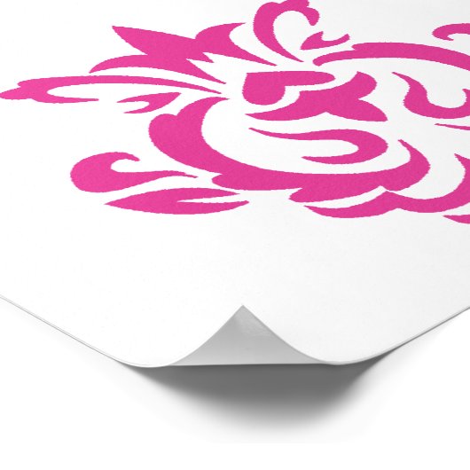Baroque roze afdrukken poster (Hoek)