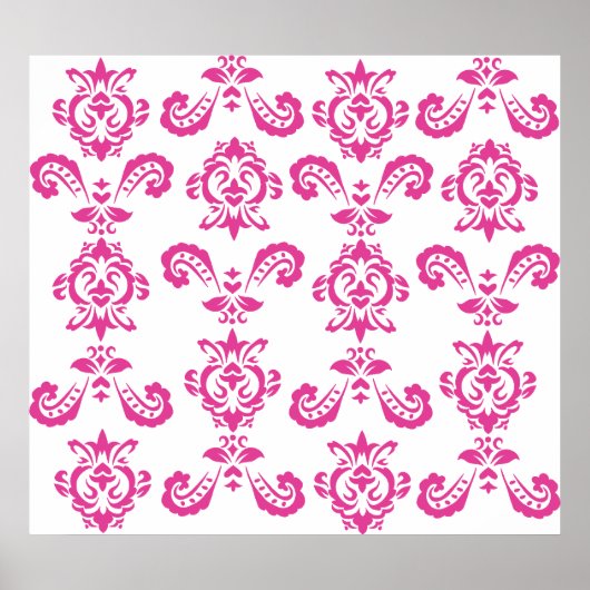 Baroque roze afdrukken poster (Voorkant)