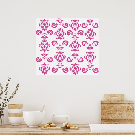 Baroque roze afdrukken poster (Keuken)