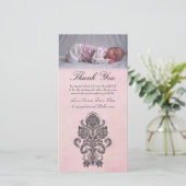 Baroque Roze Dank je wel dat je babymeisje fotokaa Bedankkaart (Staand voorkant)