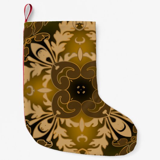 Baroque seamless pattern. Ornate glowing f Kleine Kerstsok (Voorkant)