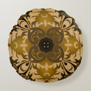 Baroque seamless pattern. Ornate glowing f Rond Kussen