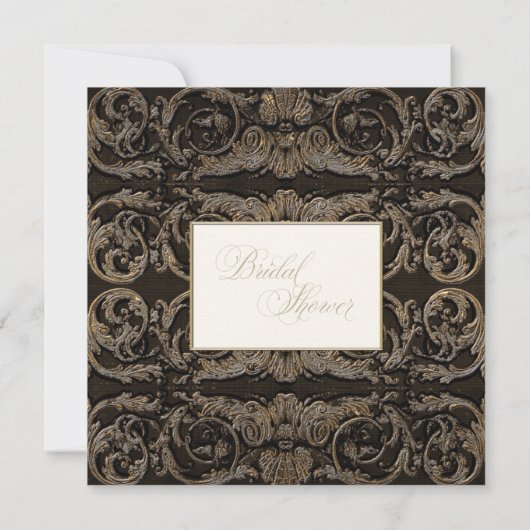  Baroque Shell Black in Golden Vrijgezellenfeest Kaart (Achterkant)