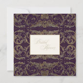  Baroque Shell Dark Paars Vrijgezellenfeest Kaart (Achterkant)