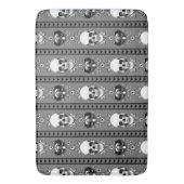 Baroque Skull Stripe Patroon grijs Badmat (Voorkant Verticaal)