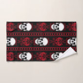 Baroque Skull Stripe Patroon Red Bad Handdoek (Handdoek)