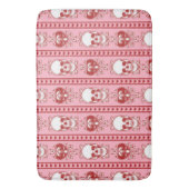 Baroque Skull Stripe Patroon Roze Rood Badmat (Voorkant Verticaal)