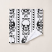 Baroque Skull Stripe Patroon White Bad Handdoek (Wasdoekje)