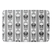 Baroque Skull Stripe Patroon White Badmat (Voorkant)