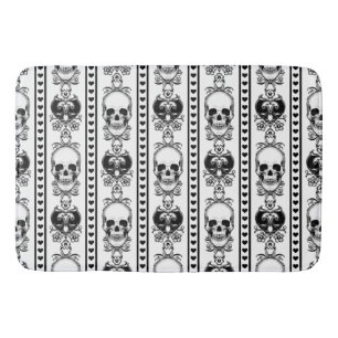 Baroque Skull Stripe Patroon White Badmat