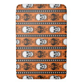 Baroque Skull Stripe Pattern Oranje Black Badmat (Voorkant Verticaal)