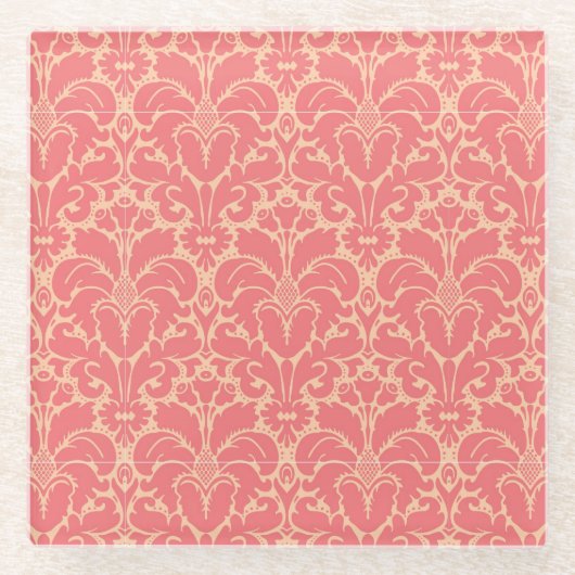 Baroque stijl demask achtergrond glazen onderzetter (Voorkant)