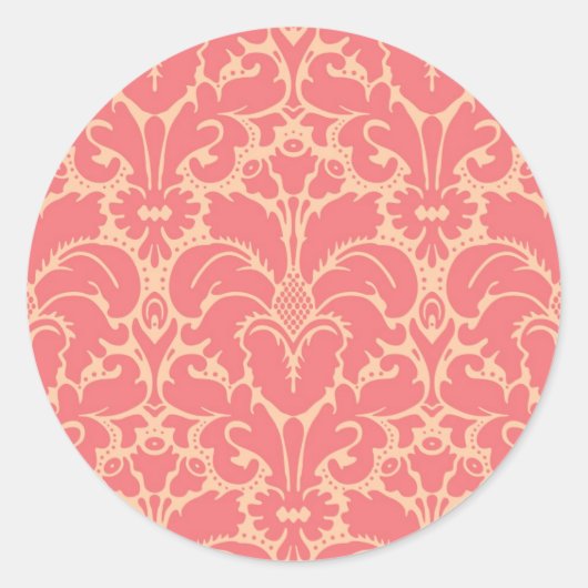 Baroque stijl demask achtergrond ronde sticker (Voorkant)