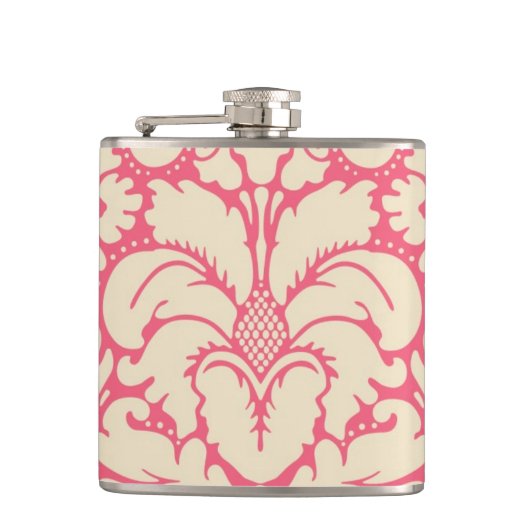 Baroque stijl demask background 2 heupfles (Voorkant)