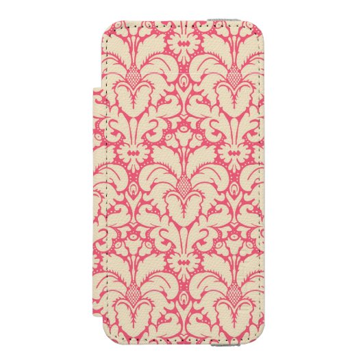 Baroque stijl demask background 2 incipio iPhone portemonnee hoesje (Voorkant Agenda)