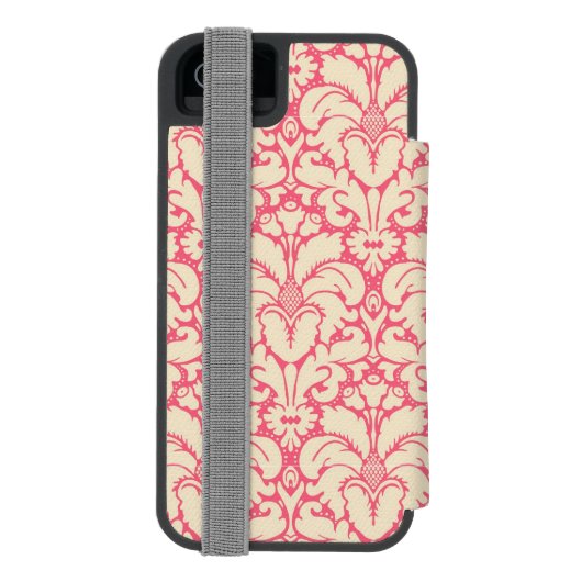 Baroque stijl demask background 2 incipio iPhone portemonnee hoesje (Agenda Achterkant)