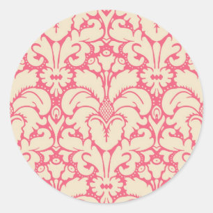 Baroque stijl demask background 2 ronde sticker