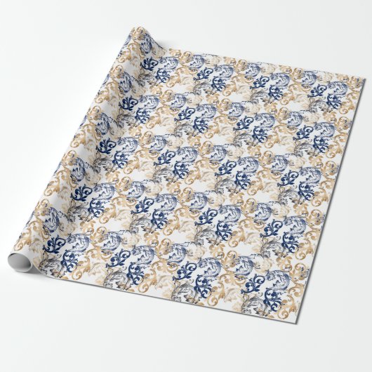 Baroque-Style Retro Classic Pattern Cadeaupapier (Uitgerold)