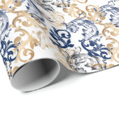 Baroque-Style Retro Classic Pattern Cadeaupapier (Rol Hoek)