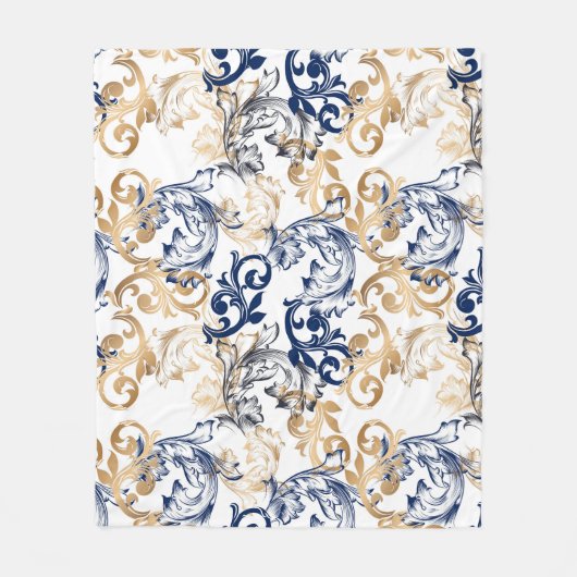 Baroque-Style Retro Classic Pattern  Fleece Deken (Voorkant)