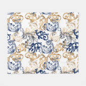 Baroque-Style Retro Classic Pattern Fleece Deken (Voorkant (Horizontaal))