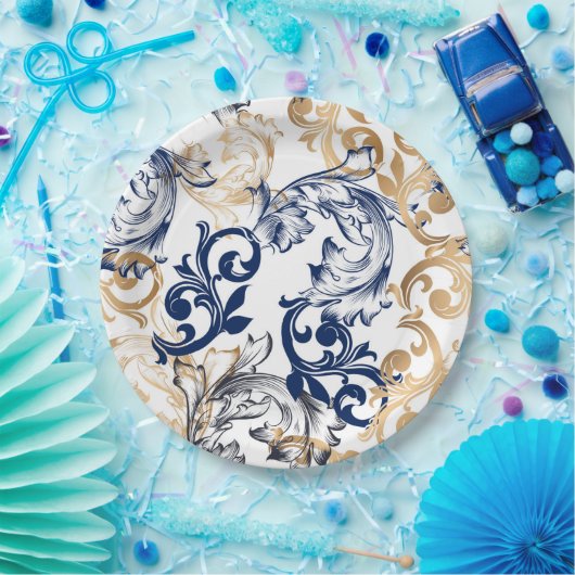 Baroque-Style Retro Classic Pattern  Papieren Bordje (Feest)