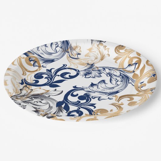 Baroque-Style Retro Classic Pattern  Papieren Bordje (Gekanteld)