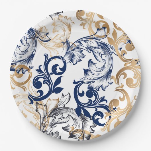 Baroque-Style Retro Classic Pattern  Papieren Bordje (Voorkant)
